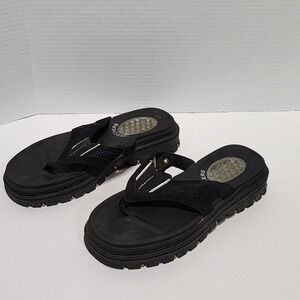 Skechers G-Tech Chunky Black Jammers‎ mens size 8 90s to Y2K